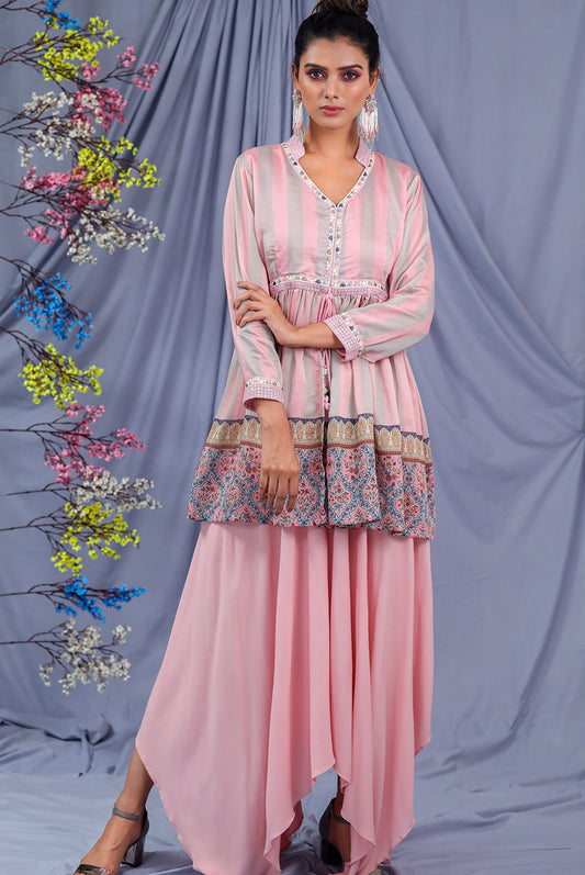 Dogwood Pink Gathered Tunic Set